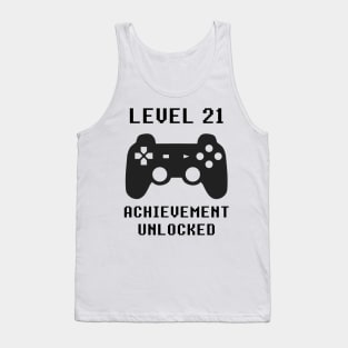 LEVEL 21 ACHIEVEMENT UNLOCKED Controller retro video games 21st birthday Tank Top